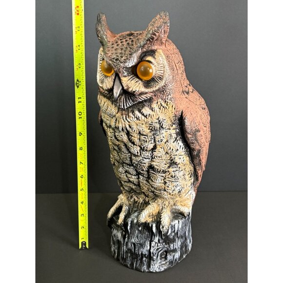 Vintage Owl Scarecrow Predator Dalen Horned Decoy Statue Garden 1990 Deterrent - Picture 6 of 6